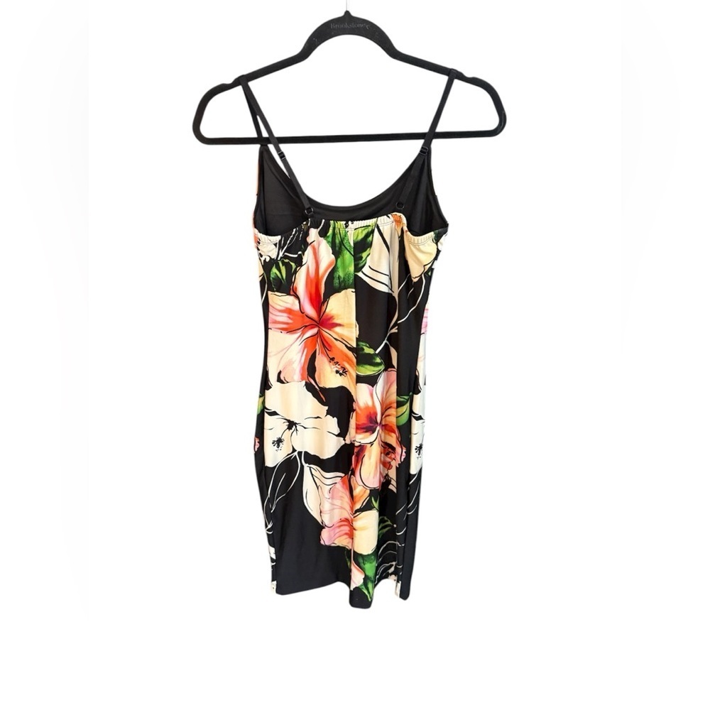 Floral Slip Mini Dress in Black and Cream - Picture 2 of 3
